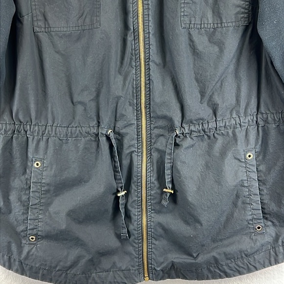 Style & Co Women’s Utility Jacket Size XL Black Mixed Media Lined Front - Picture 4 of 10